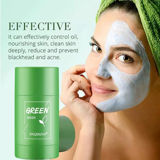Green Tea Mask Stick: Cleanses, Moisturizes, Shrinks Pores, Fights Blackheads and Acne.